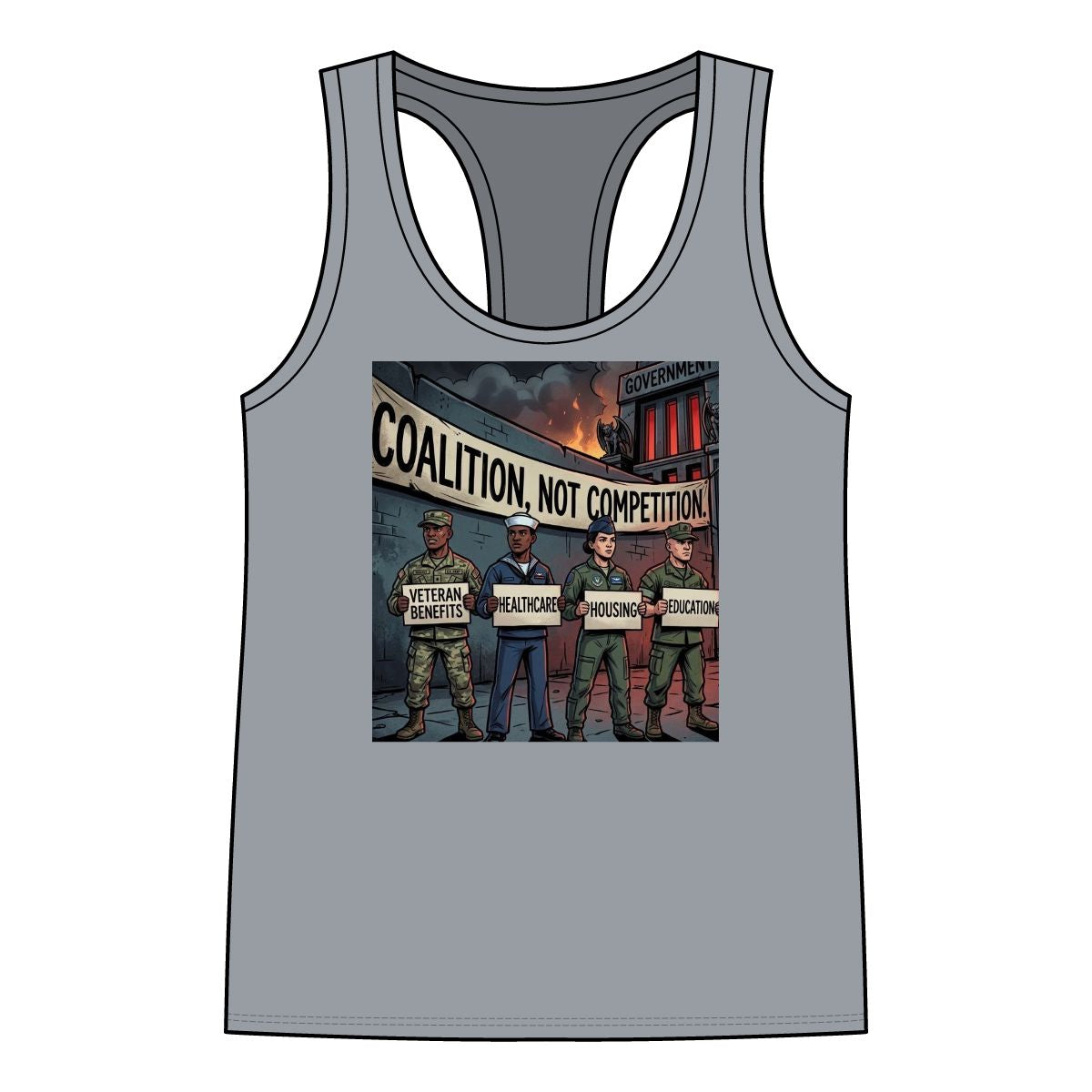 Coalition, Not Competition Racerback Tee (Women’s Sizing)