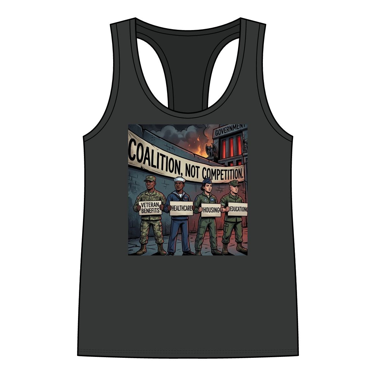 Coalition, Not Competition Racerback Tee (Women’s Sizing)