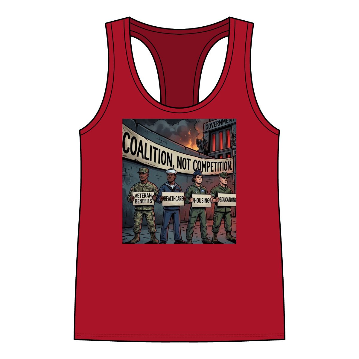 Coalition, Not Competition Racerback Tee (Women’s Sizing)