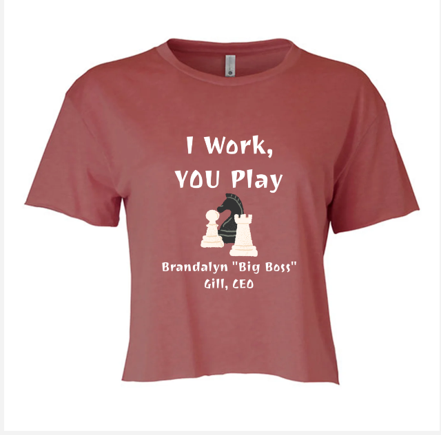 I Work, YOU Play Women's Crop Top - NEW