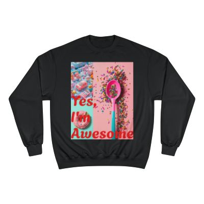 BRANDY'S **COCOA BUNNY WINTER LINE** YES, I'M AWESOME ! SWEATSHIRT (UNISEX)
