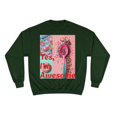 BRANDY'S **COCOA BUNNY WINTER LINE** YES, I'M AWESOME ! SWEATSHIRT (UNISEX)