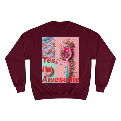 BRANDY'S **COCOA BUNNY WINTER LINE** YES, I'M AWESOME ! SWEATSHIRT (UNISEX)