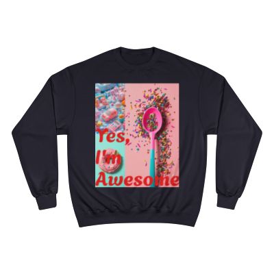 BRANDY'S **COCOA BUNNY WINTER LINE** YES, I'M AWESOME ! SWEATSHIRT (UNISEX)
