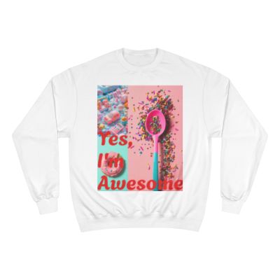 BRANDY'S **COCOA BUNNY WINTER LINE** YES, I'M AWESOME ! SWEATSHIRT (UNISEX)